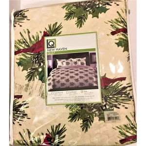 Reversible Red Winter Cardinal King Size Comforter Quilt 102" X 90" New